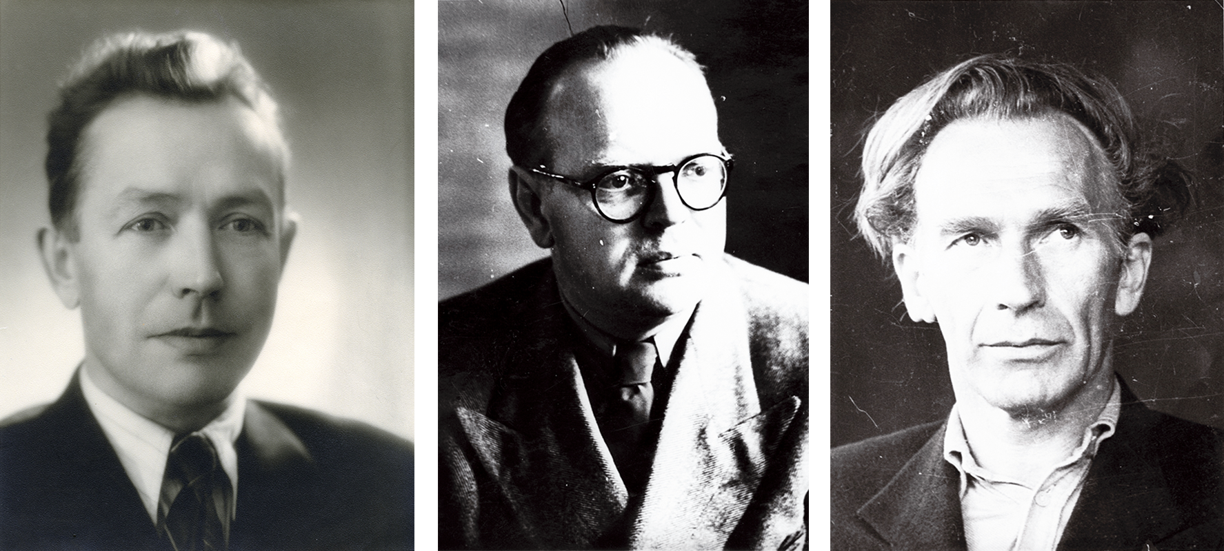 Alfred Karindi (1901–1969), Riho Päts (1899–1977), and Tuudur Vettik (1898–1982)